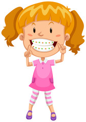 Little girl with braces