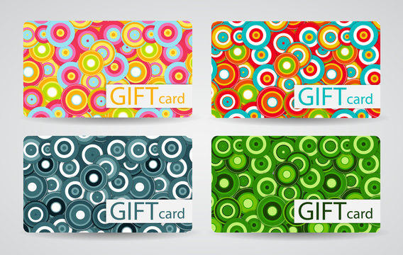 Abstract Beautiful Gift Card Design Set, Vector Illustration.