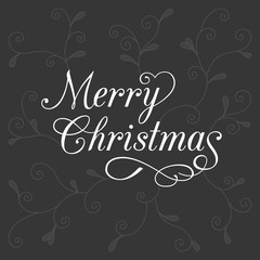 Fototapeta na wymiar Vector typography merry christmas with floral background