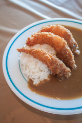 japanese curry with fried shrimp