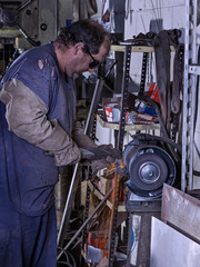 Portrait of a welder at his workplace