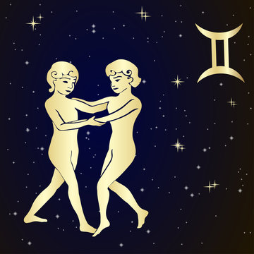 Zodiac Gemini is the starry sky