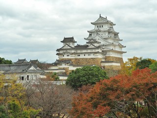 Himeji Castle in autumn season located in Himeji, Hyogo Prefecture, Japan. The castle is frequently known as 