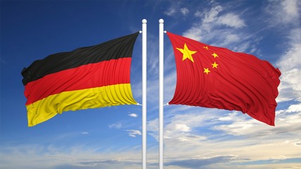 Fototapeta na wymiar German and Chinese flags