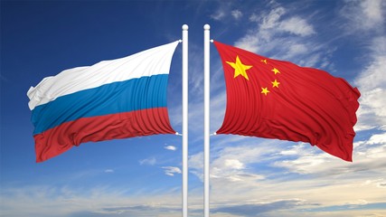 Russian and Chinese flags