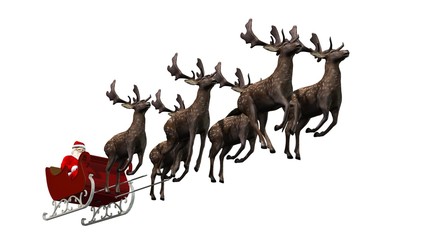 Santa Claus with sleigh and reindeer 