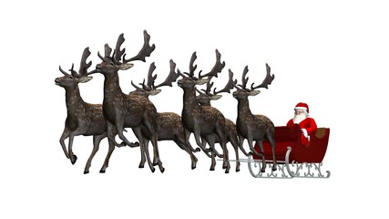 Santa Claus with sleigh and reindeer  © Riko Best