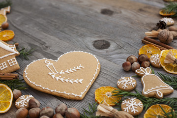 Heart shaped gingerbread