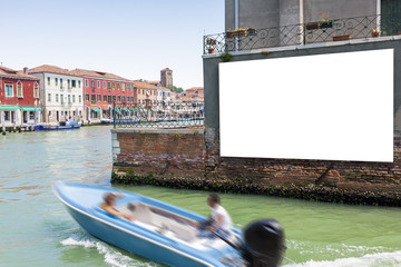 Obraz premium Blank billboard with copy space on the wall in Venice, Italy