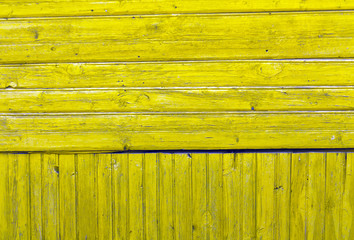 Yellow wooden wall.