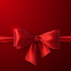 Red Bow And Ribbon.