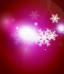 Holiday pink abstract background, winter snowflakes, Christmas and New Year design template
