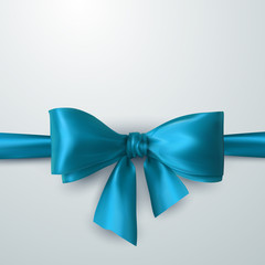 Blue Bow And Ribbon.
