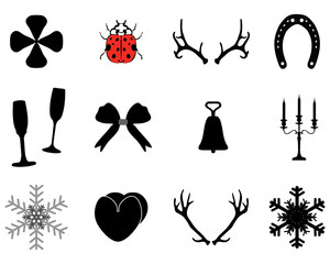 New Year and Christmas icons collection, vector