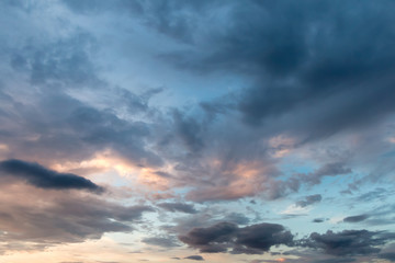 clouds on sky in the evening