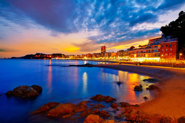 Fototapeta na wymiar Lloret de Mar sunset at Costa Brava Catalonia