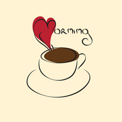 Coffee  logo design with simple colors