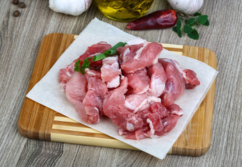 Diced pork meat