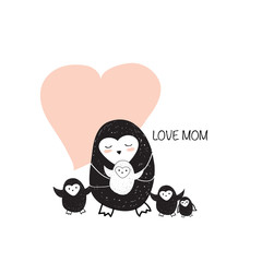 Mother day penguin card
