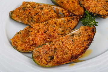 Baked mussels