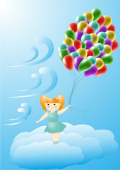 girl with balloons