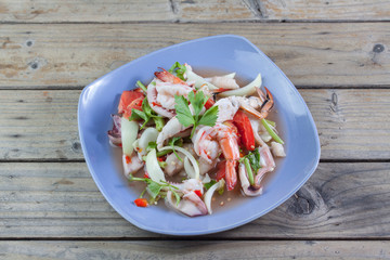 Thai spicy seafood salad