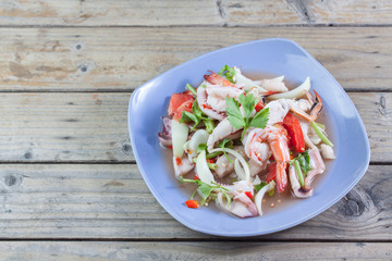 Thai spicy seafood salad