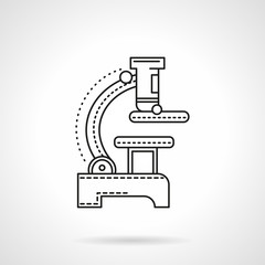 Flat black line microscope vector icon