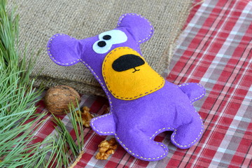 Handmade felt toy bear 