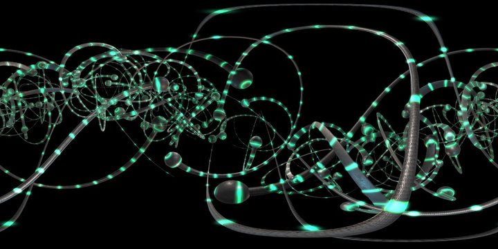 360 spherical virtual reality Adstract 3d geometric shapes in motion. Loop - 4K