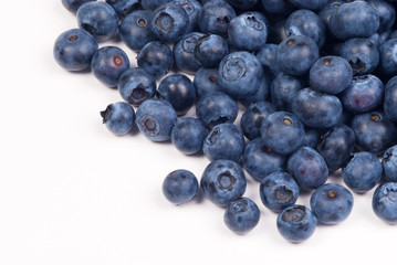 Group of blueberries on white background
