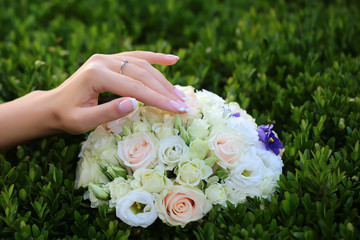 Obraz premium Wedding bouquet outdoor