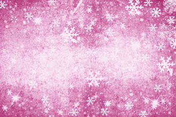 abstract white falling snow on deep pink background, Merry Chris