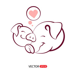 Vector Pig symbol