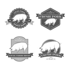Pork labels vector