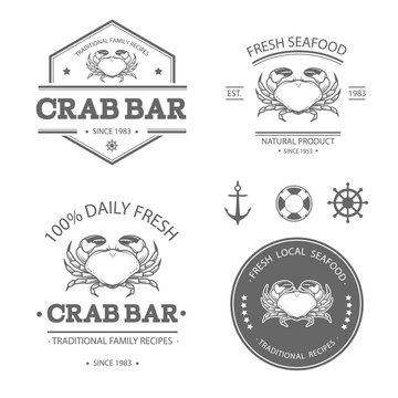 Crab logo set