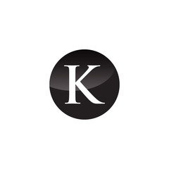 Simple Initial Logo Black and White Circle K