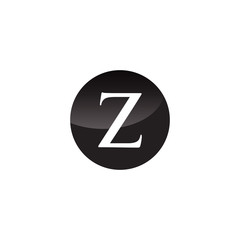 Simple Initial Logo Black and White Circle Z
