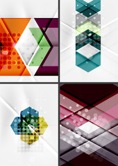 Set of angle and straight lines design abstract backgrounds