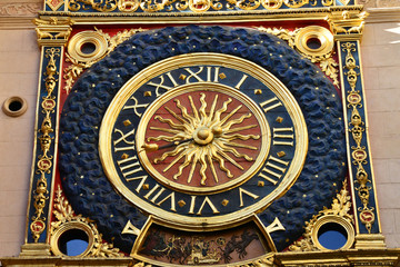 Normandie, the picturesque Gros Horloge in the city of Rouen