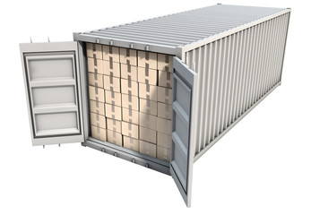 Container With Boxes