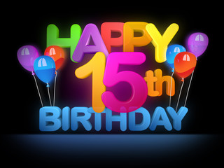 Happy 15th Birthday Title dark