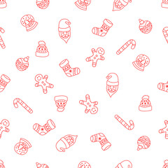 Christmas seamless background of Doodle