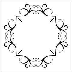 Black abstract decorative frame in vintage style