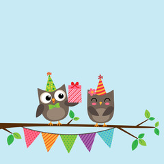 Couple of owls card