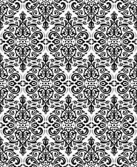 Damask Seamless Black and White Pattern