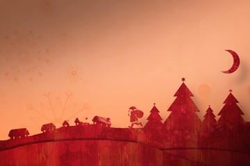 Composite image of christmas scene silhouette