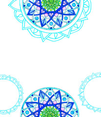 blue mandala greeting card design