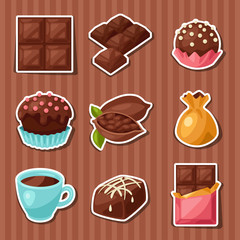 Fototapeta na wymiar Chocolate set of various tasty sweets and candies