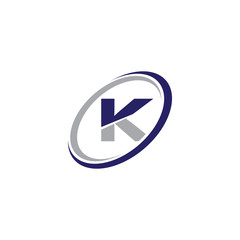 Single Initial Modern Logo Circle K